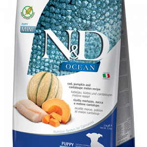 ND DOG OCEAN ZUCCA MERLUZZO CANTALUPO PUPPY MINI 2,5 KG