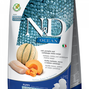 ND DOG OCEAN ZUCCA MERLUZZO CANTALUPO PUPPY MEDIO MAXI 2,5 KG