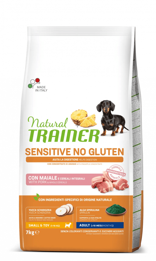 TRAINER NATURAL DOG SENSITIVE ADULT MINI MAIALE 7 KG