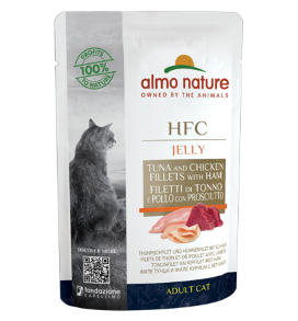 HFC CAT JELLY TONNO POLLO E PROSCIUTTO BUSTINA 55 GR