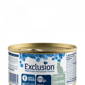 EXCLUSION CAT MEDITERRANEO STERILIZED 7+ POLLO LATTINA 85 GR