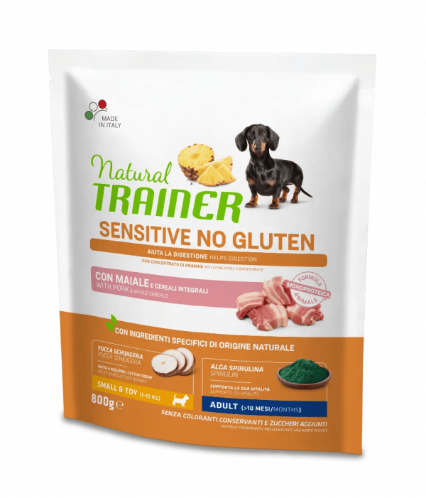 TRAINER NATURAL DOG SENSITIVE ADULT MINI MAIALE 800 GR