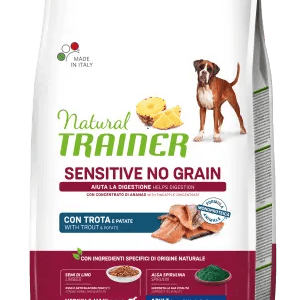 TRAINER NATURAL DOG SENSITIVE ADULT MEDIUM MAXI NO GRAIN TROTA 3 KG
