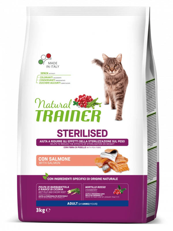 TRAINER NATURAL CAT STERILIZED SALMONE 3 KG