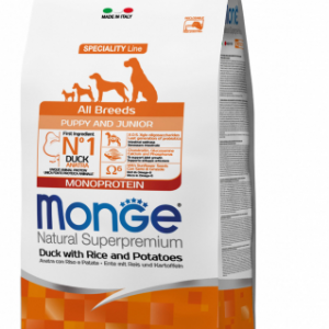 MONGE DOG PUPPY & JUNIOR ALL BREEDS ANATRA RISO E PATATE 2,5 KG