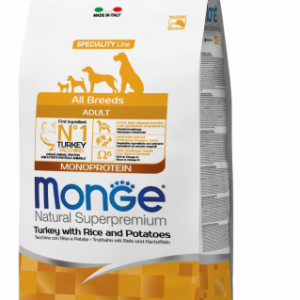 MONGE DOG ADULT ALL BREEDS TACCHINO RISO E PATATE 2,5 KG