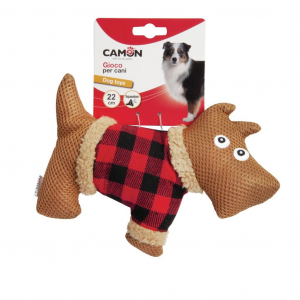 GIOCO CANE CAGNOLINO IN TESSUTO CON SQUEAKER 22 CM
