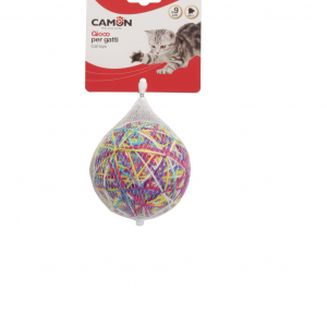 GIOCO GATTO GOMITOLO CON SONAGLIO 9 CM
