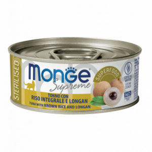 MONGE SUPREME STERILIZED TONNO RISO E LONGAN LATTINA 80 GR