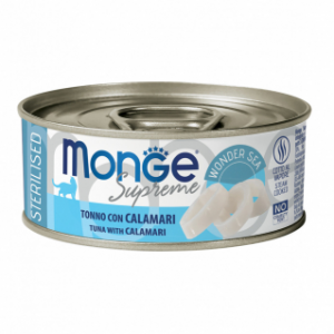 MONGE SUPREME STERILIZED TONNO E CALAMARI LATTINA 80 GR