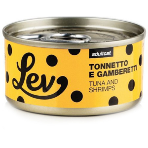 LEV GATTO TONNETTO E GAMBERETTI LATTINA 70 GR