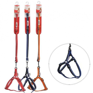 KIT PETTORINA+GUINZAGLIO M MARRONE 12 CM