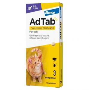 ADTAB GATTO 0,5-2 KG 12 MG VIOLA 3 COMPRESSE
