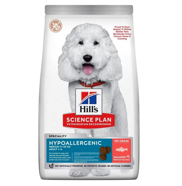 HILLS CANE HYPOALLERGENIC ADULT MEDIO SALMONE 12 KG