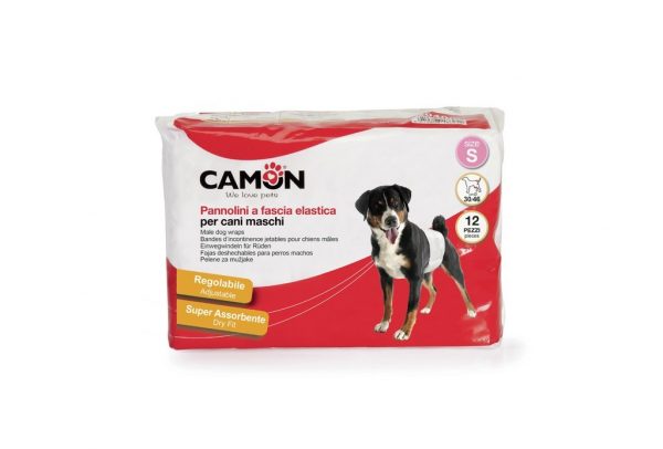 PANNOLINI A FASCIA ELASTICA PER CANE MASCHIO TG M 12 PZ