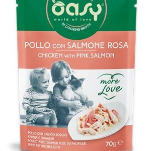 OASY CAT MORE LOVE POLLO E SALMONE BUSTINA 70 GR