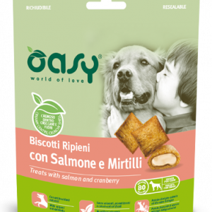OASY SNACK BISCOTTI SALMONE E MIRTILLI 80 GR