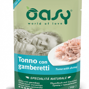 OASY CAT TONNO E GAMBERETTI BUSTINA 70 GR