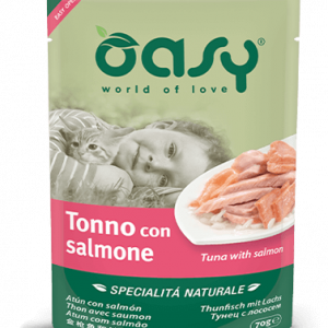 OASY CAT TONNO E SALMONE BUSTINA 70 GR