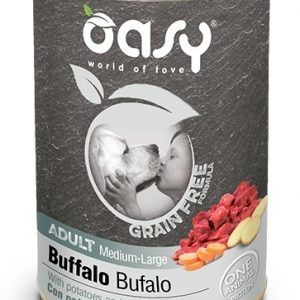 OASY DOG GRAIN FREE ADULT MEDIUM LARGE BUFALO LATTINA 400 GR