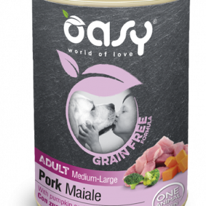 OASY DOG GRAIN FREE ADULT MEDIUM LARGE MAIALE LATTINA 400 GR