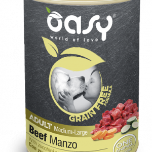 OASY DOG GRAIN FREE ADULT MEDIUM LARGE MANZO LATTINA 400 GR