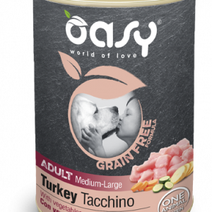 OASY DOG GRAIN FREE ADULT MEDIUM LARGE TACCHINO LATTINA 400 GR