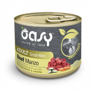 OASY DOG GRAIN FREE ADULT SMALL MINI MANZO LATTINA 200 GR