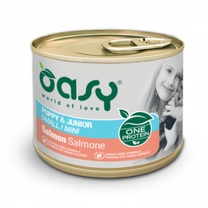 OASY DOG ONE PUPPY SMALL SALMONE LATTINA 200 GR