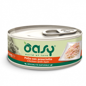OASY DOG POLLO E PROSCIUTTO LATTINA 150 GR