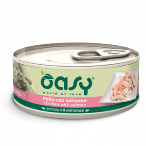 OASY DOG POLLO E SALMONE LATTINA 150 GR