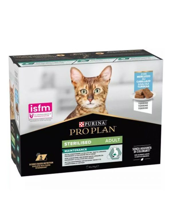PRO PLAN CAT STERILIZED MERLUZZO MULTIPACK 10X75 GR