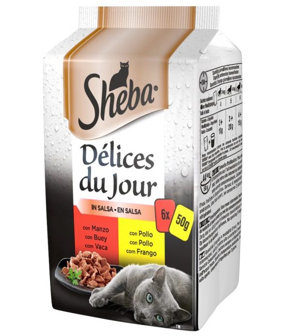 SHEBA DDJ MANZO E POLLO SALSA 6X50 GR