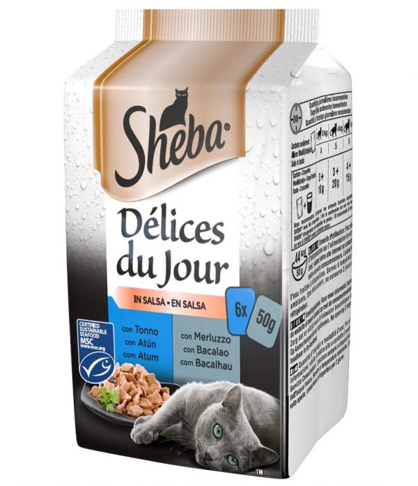 SHEBA DDJ TONNO E MERLUZZO 6X50 GR