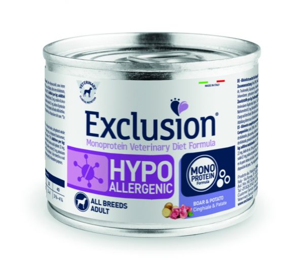 EXCLUSION DOG HYPO CINGHIALE E PATATE LATTINA 200 GR