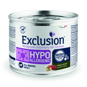EXCLUSION DOG HYPO CAVALLO E PATATE LATTINA 200 GR