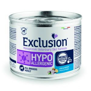EXCLUSION DOG HYPO PESCE E PATATE LATTINA 200 GR