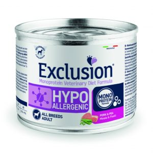EXCLUSION DOG HYPO MAIALE E PISELLI LATTINA 200 GR