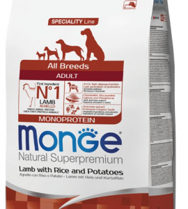 MONGE DOG ADULT ALL BREEDS AGNELLO E RISO 12 KG