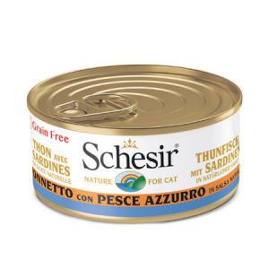 SCHESIR GATTO TONNETTO E PESCE AZZURRO IN BRODO LATTINA 70 GR