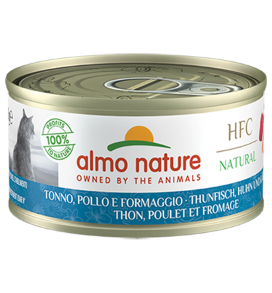 HCF CAT NATURAL TONNO POLLO E FORMAGGIO LATTINA 70 GR