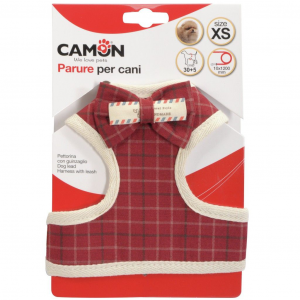 PETTORINA CON GUINZAGLIO "SCOTTISH RED" TG.S 10X1200 MM