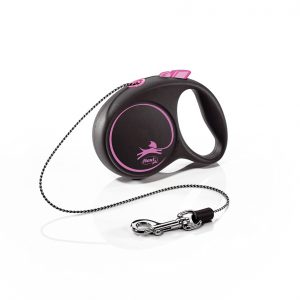 FLEXI DESIGN BLACK GUINZAGLIO CORDA XS 3 MT ROSA