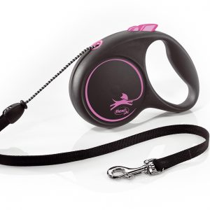 FLEXI DESIGN BLACK GUINZAGLIO CORDA M 5 MT ROSA