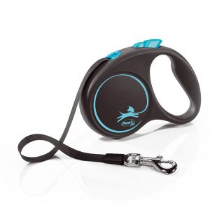 FLEXI DESIGN BLACK GUINZAGLIO FETTUCCIA S 5 MT BLU