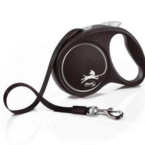 FLEXI DESIGN BLACK GUINZAGLIO FETTUCCIA M 5 MT NERO
