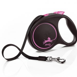 FLEXI DESIGN BLACK GUINZAGLIO FETTUCCIA M 5 MT ROSA