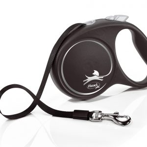 FLEXI DESIGN BLACK GUINZAGLIO FETTUCCIA L 5 MT NERO