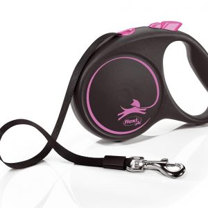 FLEXI DESIGN BLACK GUINZAGLIO FETTUCCIA L 5 MT ROSA