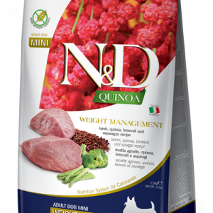 ND DOG QUINOA WEIGHT MANAGEMENT AGNELLO BROCCOLI E ASPARAGI ADULT MINI 7 KG